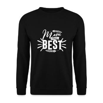 Mom knows Best - Unisex Pullover - Schwarz - Vorne - Alina (178cm) & Michal (187cm)