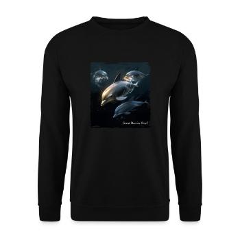 Observation des dauphins dans la Grande Barrière de Corail - Sweat-shirt Unisexe - noir - Devant - Alina (178cm) & Michal (187cm)