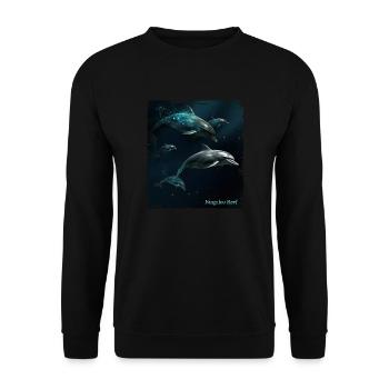 Dauphins jouant dans le récif de Ningaloo - Sweat-shirt Unisexe - noir - Devant - Alina (178cm) & Michal (187cm)