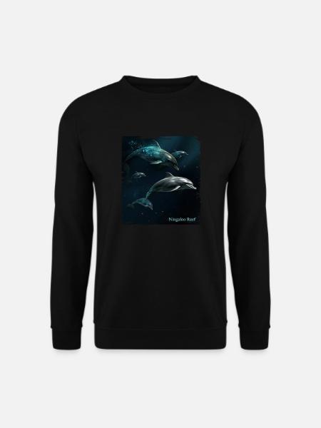 Dauphins jouant dans le récif de Ningaloo - Sweat-shirt Unisexe - noir