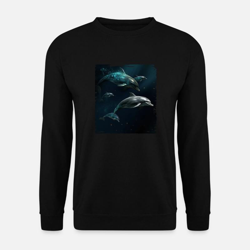 Dolphins playing - Unisex Sweatshirt - black