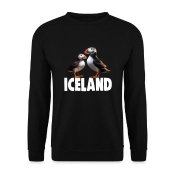 ISLAND PUFFINS - Unisex Sweatshirt - black - Front - Alina (178cm) & Michal (187cm)