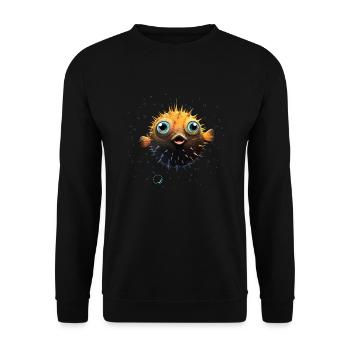 Poisson-globe - Sweat-shirt Unisexe - noir - Devant - Alina (178cm) & Michal (187cm)