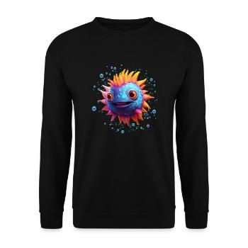 Poisson-globe - Sweat-shirt Unisexe - noir - Devant - Alina (178cm) & Michal (187cm)