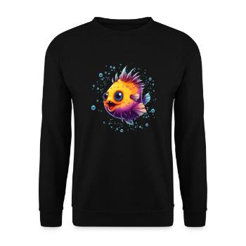 Poisson-globe - Sweat-shirt Unisexe - noir - Devant - Alina (178cm) & Michal (187cm)