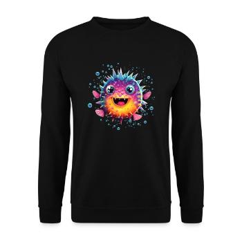 Poisson-globe - Sweat-shirt Unisexe - noir - Devant - Alina (178cm) & Michal (187cm)