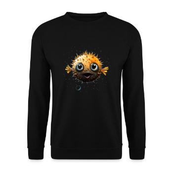 Poisson-globe - Sweat-shirt Unisexe - noir - Devant - Alina (178cm) & Michal (187cm)