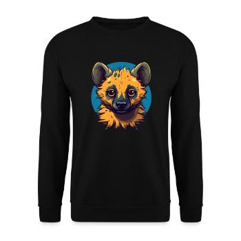 Cute Hyena - Unisex Pullover - Schwarz - Vorne - Alina (178cm) & Michal (187cm)