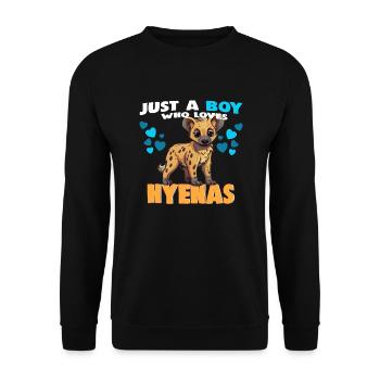 Just a Boy who Loves Hyenas - Unisex Sweatshirt - black - Front - Alina (178cm) & Michal (187cm)