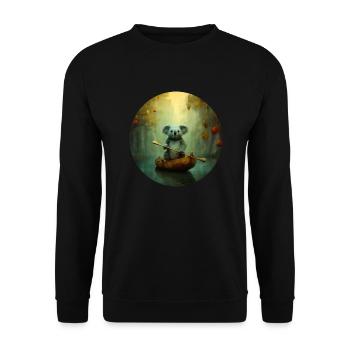 Koala in Venedig - Unisex Pullover - Schwarz - Vorne - Alina (178cm) & Michal (187cm)