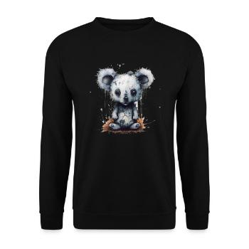 Süsser Trauriger Koala - Unisex Pullover - Schwarz - Vorne - Alina (178cm) & Michal (187cm)