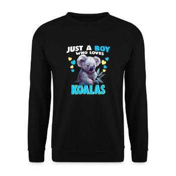 Just a Boy who Loves Koalas - Unisex Pullover - Schwarz - Vorne - Alina (178cm) & Michal (187cm)