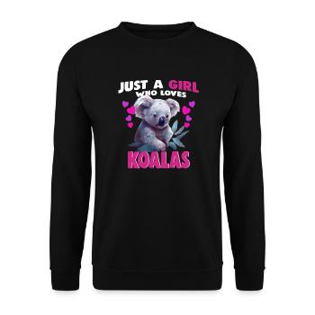 Just a Girl who Loves Koalas - Unisex Sweatshirt - black - Front - Alina (178cm) & Michal (187cm)