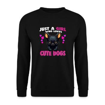 Just a Girl who Loves Cute Dogs - Unisex Sweatshirt - black - Front - Alina (178cm) & Michal (187cm)