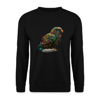 Oiseau perroquet coloré sur pierre - Sweat-shirt Unisexe - noir - Devant - Alina (178cm) & Michal (187cm)