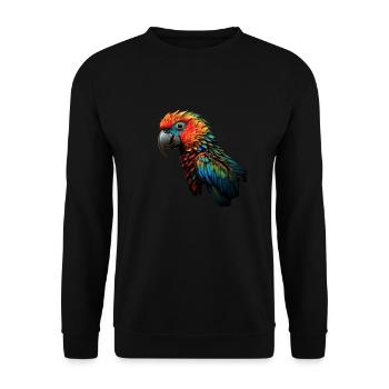 Perroquet coloré - Sweat-shirt Unisexe - noir - Devant - Alina (178cm) & Michal (187cm)