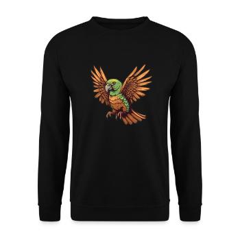 Neuseeländischer Kea - Unisex Pullover - Schwarz - Vorne - Alina (178cm) & Michal (187cm)
