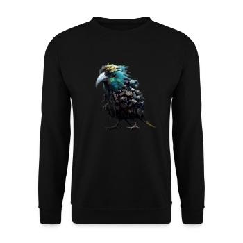 Steampunk Bird - Unisex Sweatshirt - black - Front - Alina (178cm) & Michal (187cm)