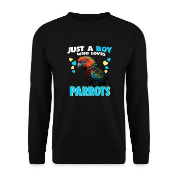 Juste un garçon qui aime les perroquets - Sweat-shirt Unisexe - noir - Devant - Alina (178cm) & Michal (187cm)