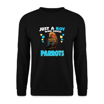 Juste un garçon qui aime les perroquets - Sweat-shirt Unisexe - noir - Devant - Alina (178cm) & Michal (187cm)