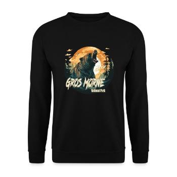 Gros Morne National Park retro style - Unisex Sweatshirt - black - Front - Alina (178cm) & Michal (187cm)