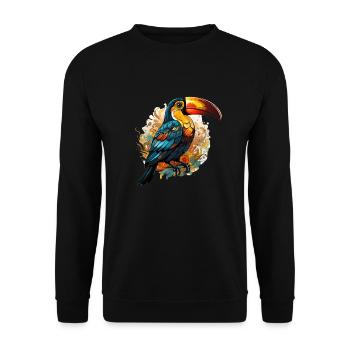Toucan retro style - Unisex Pullover - Schwarz - Vorne - Alina (178cm) & Michal (187cm)