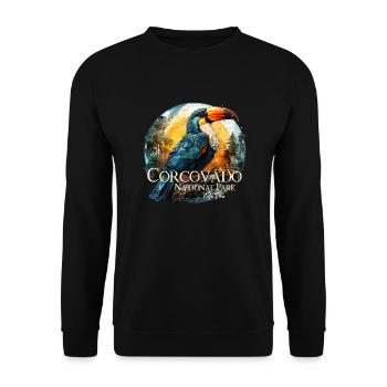 Corcovado National Park Costa Rica retro style - Unisex Sweatshirt - black - Front - Alina (178cm) & Michal (187cm)