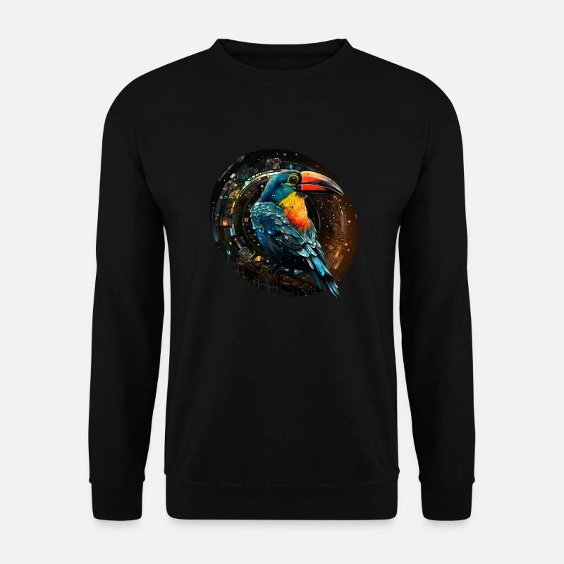 Toucan in Space retro style - Unisex Sweatshirt - black
