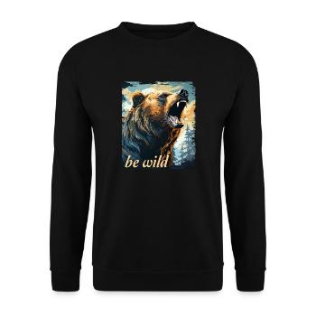 Be Wild Retro Style - Unisex Sweatshirt - black - Front - Alina (178cm) & Michal (187cm)