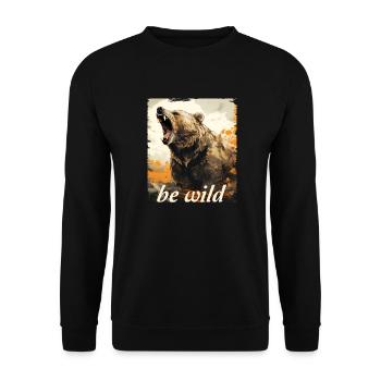 Soyez un grizzli sauvage - Sweat-shirt Unisexe - noir - Devant - Alina (178cm) & Michal (187cm)