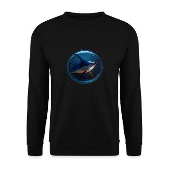 Marlin in blue Water - Unisex Pullover - Schwarz - Vorne - Alina (178cm) & Michal (187cm)