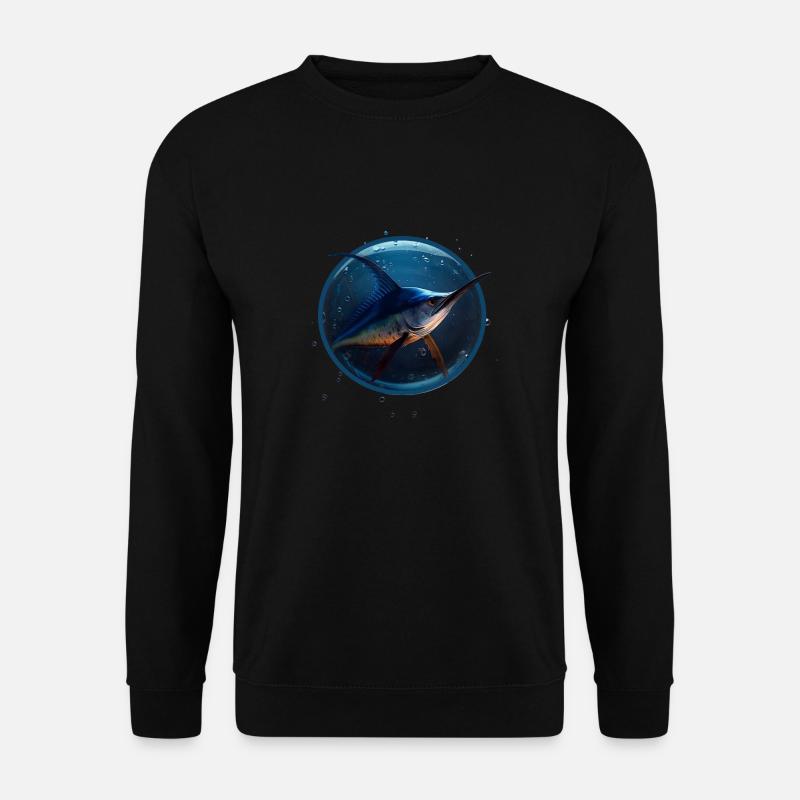 Marlin in blue Water - Unisex Sweatshirt - black