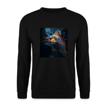 Marlin sous l’eau style rétro - Sweat-shirt Unisexe - noir - Devant - Alina (178cm) & Michal (187cm)