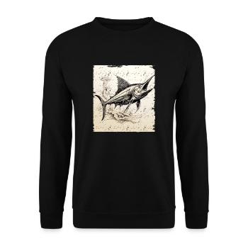Style rétro Marlin - Sweat-shirt Unisexe - noir - Devant - Alina (178cm) & Michal (187cm)