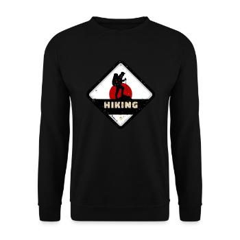 Japan Flag Used Look Nihon Japanese Flag - Unisex Sweatshirt - black - Front - Alina (178cm) & Michal (187cm)