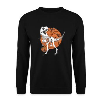 Halloween T-Rex Dinosaur - Unisex Pullover - Schwarz - Vorne - Alina (178cm) & Michal (187cm)