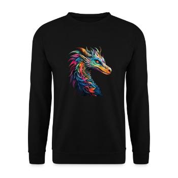 Dragon - Unisex Sweatshirt - black - Front - Alina (178cm) & Michal (187cm)