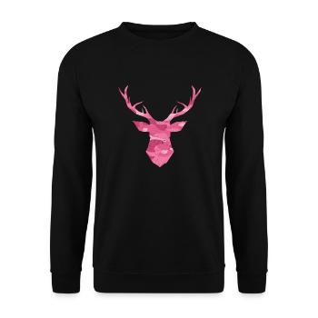 Tête de cerf camouflage camouflage rose - Sweat-shirt Unisexe - noir - Devant - Alina (178cm) & Michal (187cm)