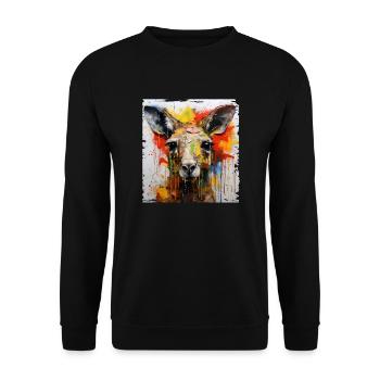 Kangaroo Graffiti - Unisex Pullover - Schwarz - Vorne - Alina (178cm) & Michal (187cm)