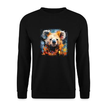 Graffiti Koala - Unisex Pullover - Schwarz - Vorne - Alina (178cm) & Michal (187cm)