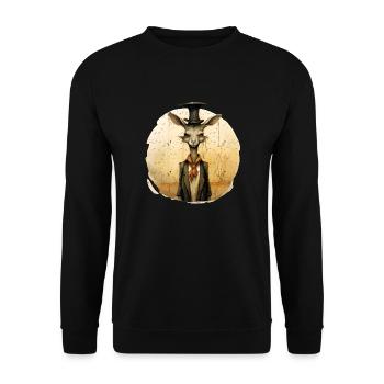 Känguru mit Zylinder retro style - Unisex Pullover - Schwarz - Vorne - Alina (178cm) & Michal (187cm)