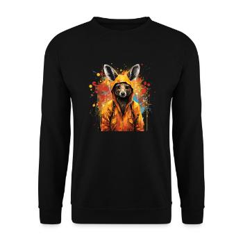 Graffiti kangourou - Sweat-shirt Unisexe - noir - Devant - Alina (178cm) & Michal (187cm)