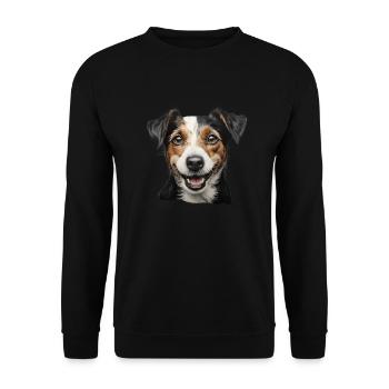 Jack Russel Terrier Head - Unisex Pullover - Schwarz - Vorne - Alina (178cm) & Michal (187cm)