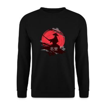 Honor, Japanese samurai - Unisex Sweatshirt - black - Front - Alina (178cm) & Michal (187cm)