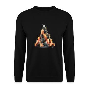 Funkelnder Katzenbaum - Unisex Pullover - Schwarz - Vorne - Alina (178cm) & Michal (187cm)