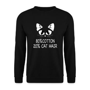 80% Coton, 20% Poil de chat - Sweat-shirt Unisexe - noir - Devant - Alina (178cm) & Michal (187cm)