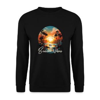 Beach Vibes - Unisex Pullover - Schwarz - Vorne - Alina (178cm) & Michal (187cm)