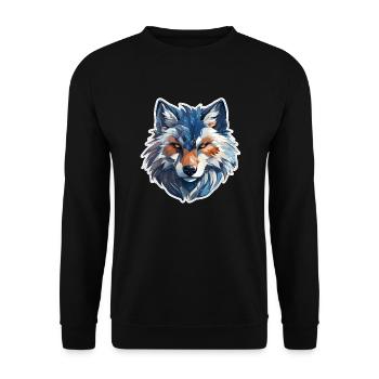 Wolf - Unisex Pullover - Schwarz - Vorne - Alina (178cm) & Michal (187cm)
