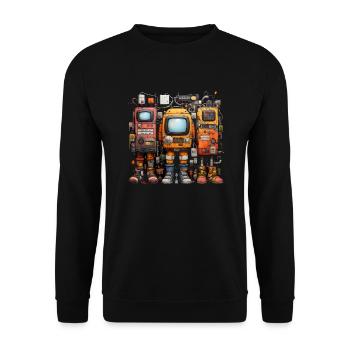 funny computer - Unisex Pullover - Schwarz - Vorne - Alina (178cm) & Michal (187cm)