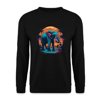 Éléphant - Sweat-shirt Unisexe - noir - Devant - Alina (178cm) & Michal (187cm)